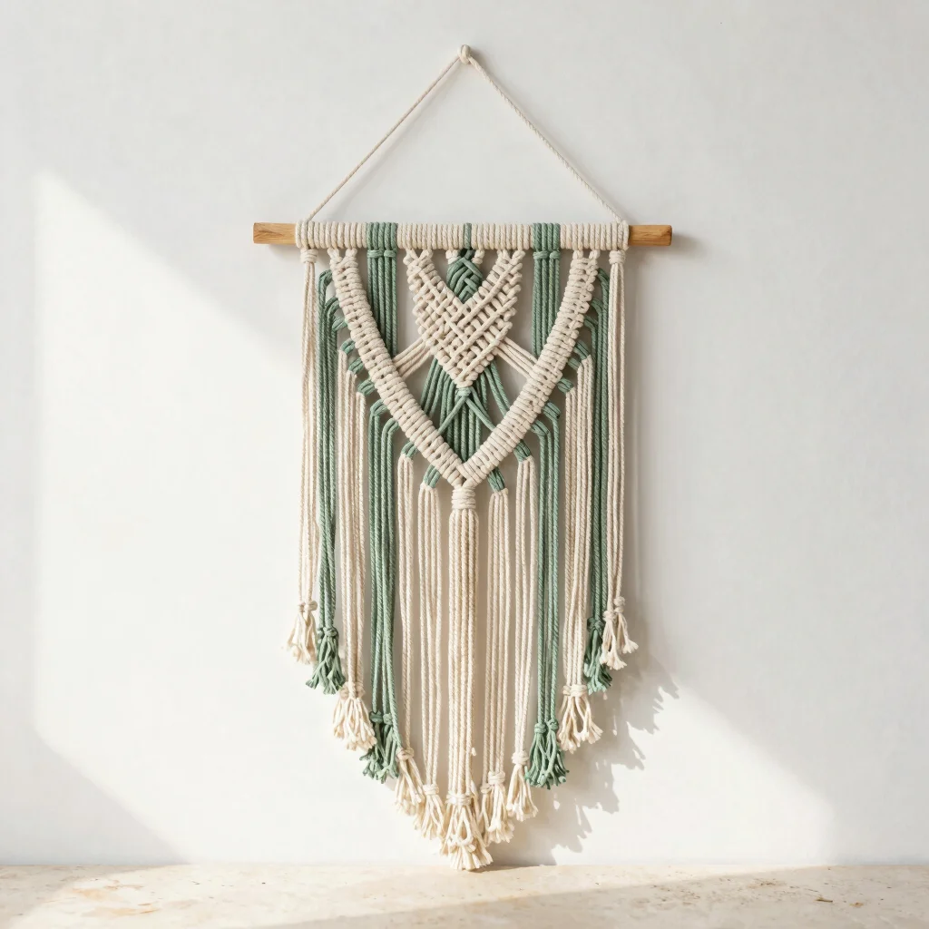 Sage Leaf Macrame Wall Hanging