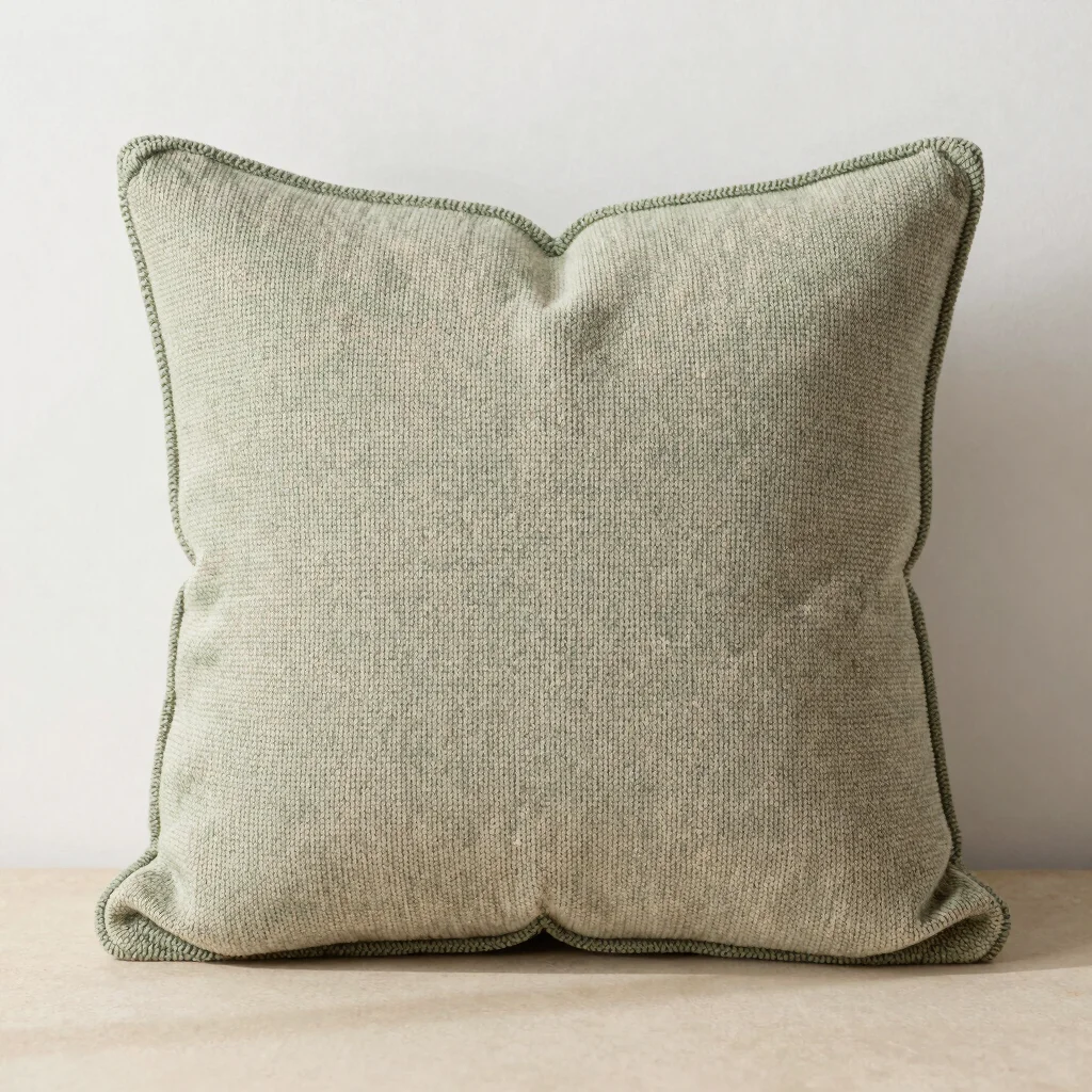 Sage & Cream Knitted Cushion Cover