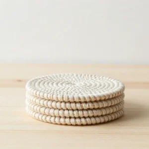 Natural Cotton Macrame Coaster Set