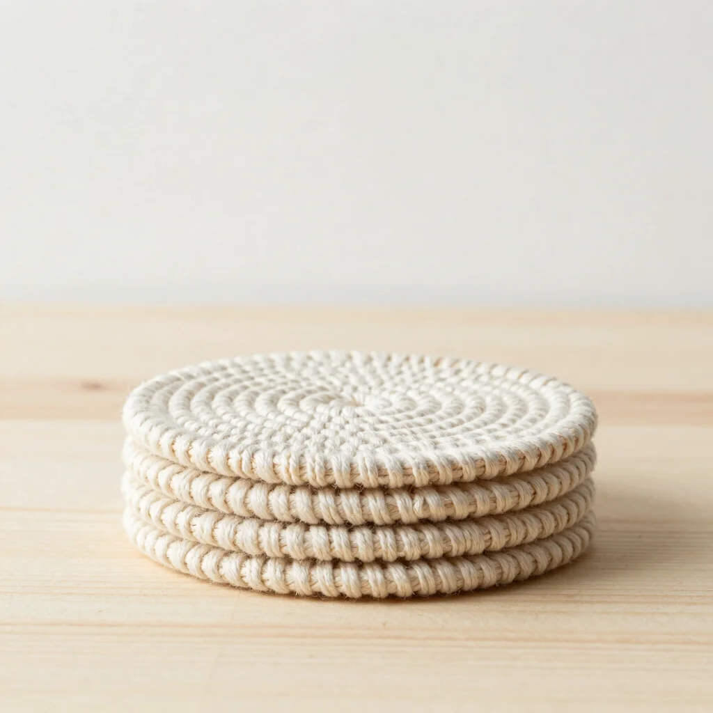 Natural Cotton Macrame Coaster Set